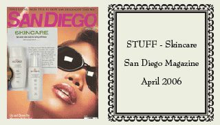 sdmagapril06 A picture of a woman wearing sunglasses and a black lace frame.